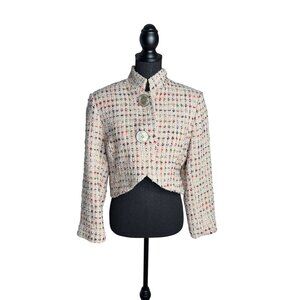Vintage 80's Austin Reed Women's Wool & Linen Pastel Short Teed Jacket 12